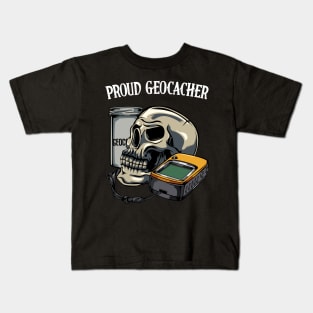 Geocaching - Proud Geocacher Skull GPS Kids T-Shirt